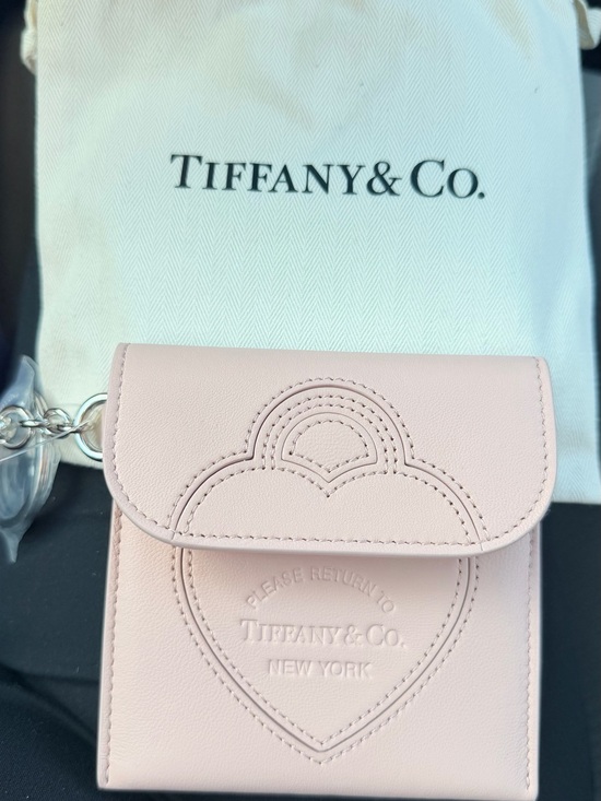 Tiffany & Co. Handbags - Tiffany & Co. Pale Pink Leather Heart Coin Pouch